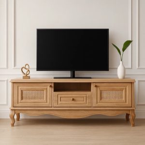 میز تلویزیون آرچین چوب مدل حصیری 160سانت مناسب برای تلویزیون تا 65اینچ